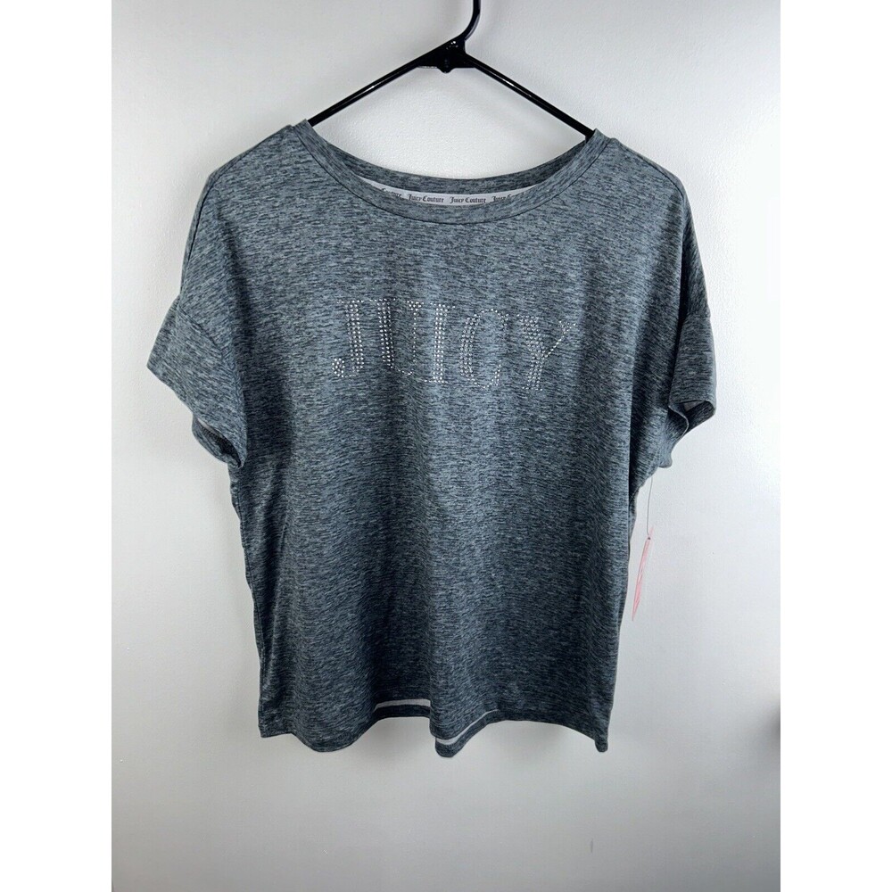 Juicy Couture Sleep Shirt Gray With Silver Rhinestones Women’s Size Lg Soft NWT